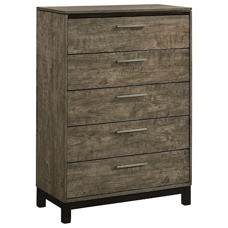 Contemporary Chest of Drawers with Felt-Lined Drawer